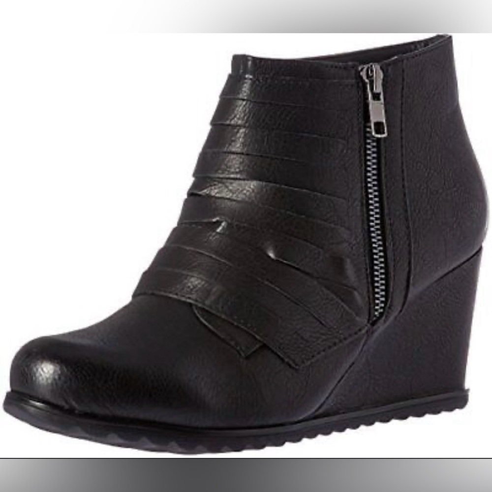 Black Wedge Ankle Boots